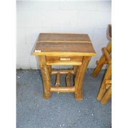 Log style 1-drawer telephone/night stand- 24" H, 16" D, 19-3/4" W (1)