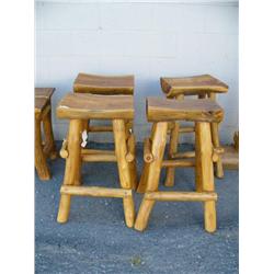 Lot of 4 log style stools- approx. 29-1/2" H (1)