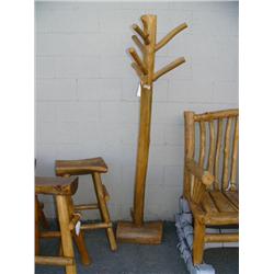 Log style coat rack- 73-1/2" H (1)