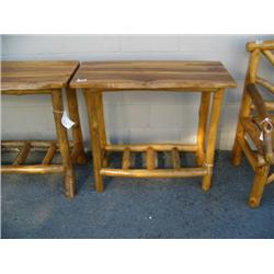 Log style side table- 32" H, 15-1/2" D, 35-1/2" W (1)