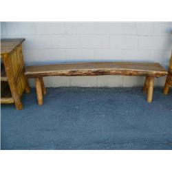 Log style bench no back rest- 72" W (1)
