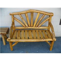 Log style bench with back rest- 50 " W (1)