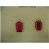 Image 1 : Lab-created ruby and diamond earrings 10 K yellow gold- rubies are emerald cut approx. 2.00 carats, 