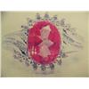 Image 1 : Pink topaz and diamond lady's ring 10 K white gold- pink topaz is oval, faceted approx. 1.50 carats,