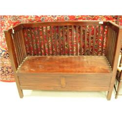 Bench with back and side rests with storage under seat- 51-1/4" W (1)