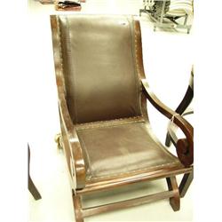 Leather reclining type easy chair- 24-1/4" W (1)