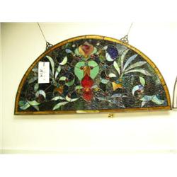 Half-moon leaded stained glass- 17" H, 33-1/2" W (1)