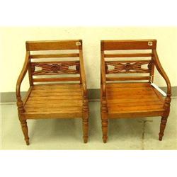 Pair of hand carved children's chairs- 20-1/4" H, 12-1/2" D, 15-1/2" W (1)