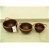 Image 1 : Lot of 3 bowls with handles- 8", 10" & 12" diameter (1)