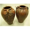Image 1 : Pair of large pots with leaf designs and handles on sides- 20" H (1)