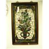 Image 1 : Panel of stained glass with flower pot with jewels and flowers- 36" H, 22-1/4" W (1)