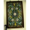 Image 1 : Stained glass panel with white flower center- 36-3/4" H, 22-1/2" W (1)