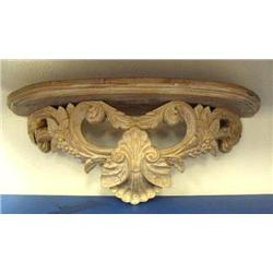 Whitewashed wall shelf- 10-1/2" W, 7-1/4" D, 26-3/4" W (1)