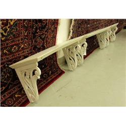 Lot of 3 graduating wall shelves- all 10-1/2" H & 9-3/4" D: graduating width 23-1/2" , 31-1/2"  & 39