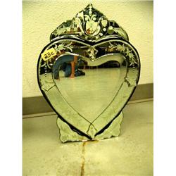 CHOICE on 5 beveled mirrors: heart-shaped 19" H, 14" W (1)