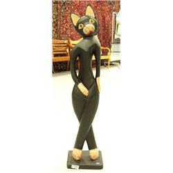 Stylized black cat- 41" tall (1)