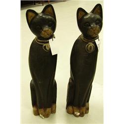Pair of black cats: each approx. 39-1/2" tall (1)