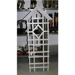 Whitewashed trellis with scalloped edges- 66" H, 26" W (1)