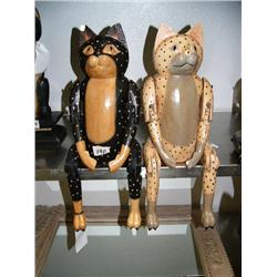 Pair of polka dotted cat puppets- both approx. 26" tall (1)