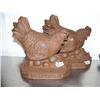 Image 1 : Pair of cast iron chicken with eggs door stops- 13" H, 15" W (100)