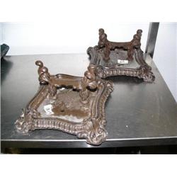 Pair of cast iron brown boot scrapers- 7" tall (100)