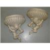 Image 1 : Pair of white painted cast iron cherub wall flower pots- 15-1/2" H, 14-1/2" W (100)