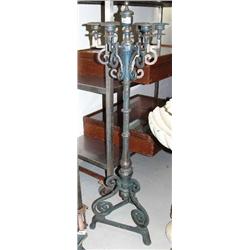 Large free standing cast iron green candelabra- 56" tall (100)