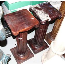Pair of dark finish small columns- 29-3/4" tall (1)