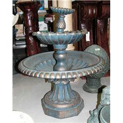 Green cast iron water fountain- 34" H, 28" diameter (100)