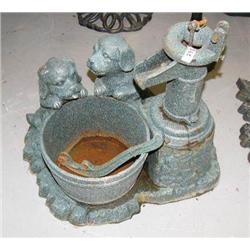 Cast iron water fountain hand pump with 2 dogs- 21" tall (100)