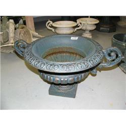 Green cast iron flower pots with handles- 13-1/2" H, 19" diameter (100)