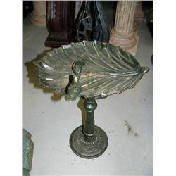 Small bird bath with 2 birds cast iron- 21" tall (100)