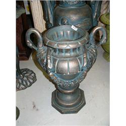 Swan handled cast iron vase- 26-1/2" tall (100)