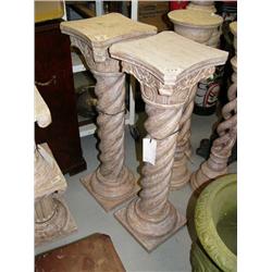 Pair of twist whitewashed columns- 39-1/4" tall (1)