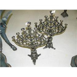 Pair of cast iron candle sticks- 25-1/2" H, 17" W (100)