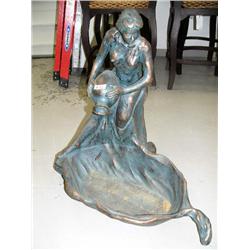 Water fountain with female figure and vase cast iron- 32" tall (100)