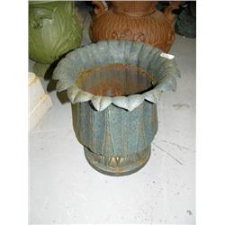 Green cast iron pot- 17-1/2" H, 17" diameter (100)