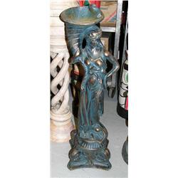 Cast iron with woman figure with vase- 35" tall (100)
