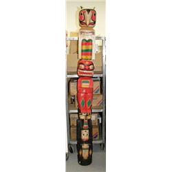 Alaska style totem pole- 78" tall- missing its wings (1)