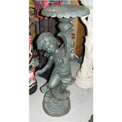 Green child's figure pot holder cast iron- 37" tall (100)