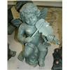 Image 2 : Lot of 4 cherubs playing various instruments cast iron- 3ach approx. 28" tall (100)