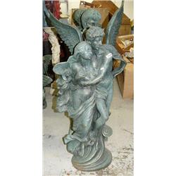 Cast iron male and female embracing figure male has wings- 48" tall (100)