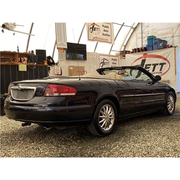 0L -- 2001 CHRYSLER SEBRING LIMITED CONVERTIBLE, Blue, 127680 KM