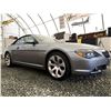 Image 8 : 0H --  2004 BMW 654CI CONVERTIBLE, Grey, 117237 KM -  "NO RESERVE"