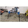 Image 1 : 302 -- MASTERCRAFT 15 AMP SINGLE BEVEL MITRE SAW, WITH STAND