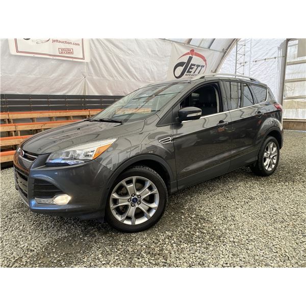 0W --  2016 FORD ESCAPE TITANIUM AWD, Silver, 35366 KM "NO RESERVE" CHARITY