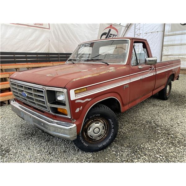 0ZK --  1985 FORD F150 , Red, 127,834 KM "NO RESERVE"