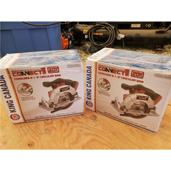 Lot of 2 King Canada Cordless Circular Saws