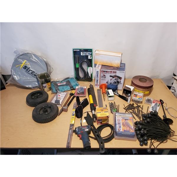 Lot of Shop Tools - Bosh Drill, Roll/Sandpaper, Xtream Seat