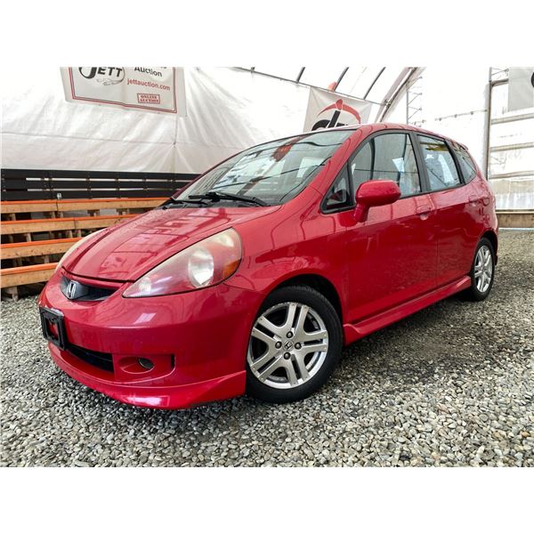 D2-- 2007 HONDA FIT, RED, 220,667KMS